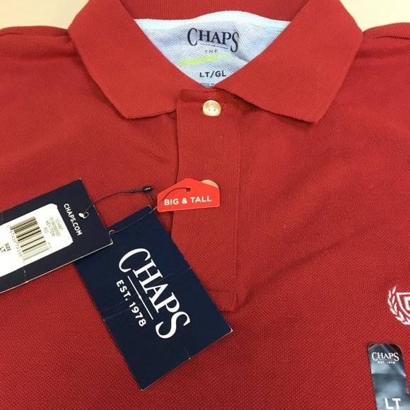 MENs Golf Polo Shirts Chaps Red (LT) 100% Cotton NWT MSRP $54 MINT CONDITION - Picture 5 of 15
